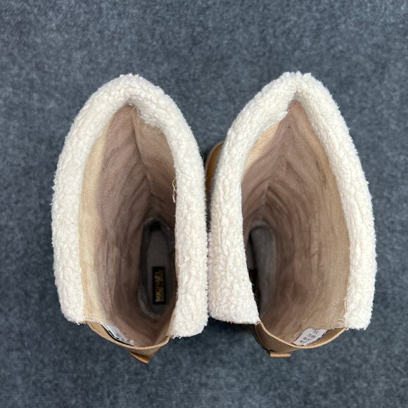 Michael Kors Whitaker Boots Womens Size 9.5 Caramel Leather Tall Shearling Block - Picture 12 of 16